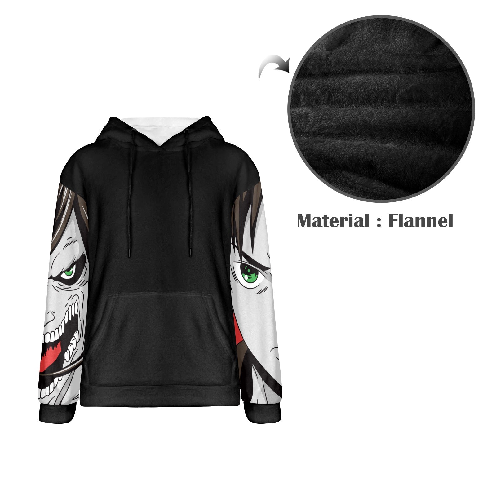 Men's Attack on Titan Anime Flannel Hoodie