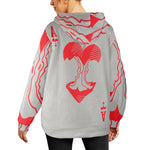 Women's 'A' Card Abstract Flannel Hoodie