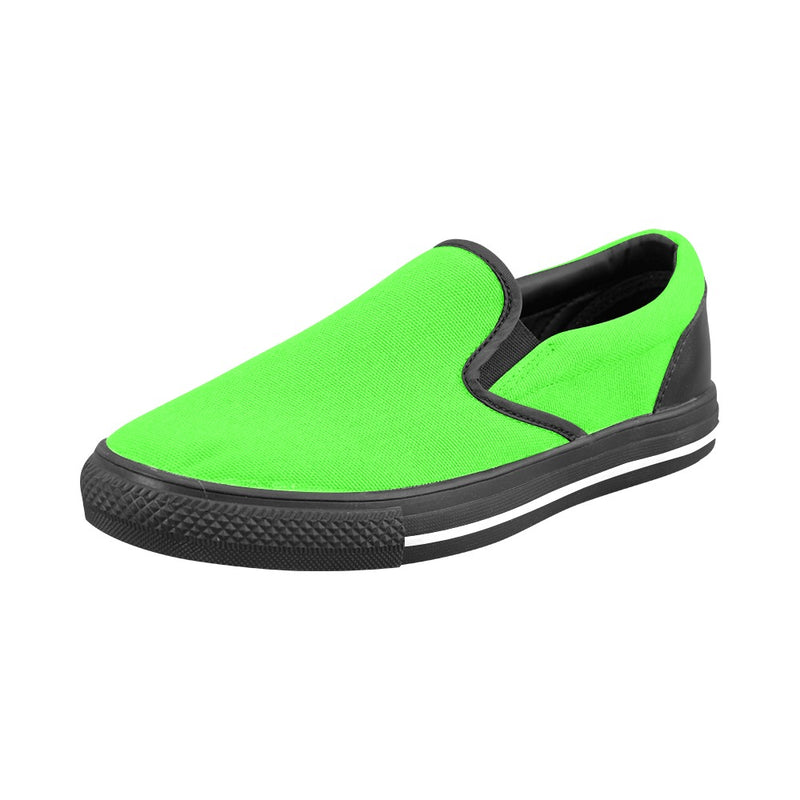 Women's Neon Green Solid Slip-on Shoes