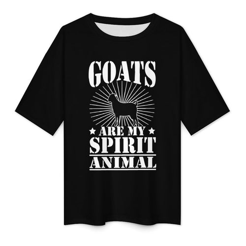 Men's Goats are my Spirit Animal Typography Oversized T-shirt