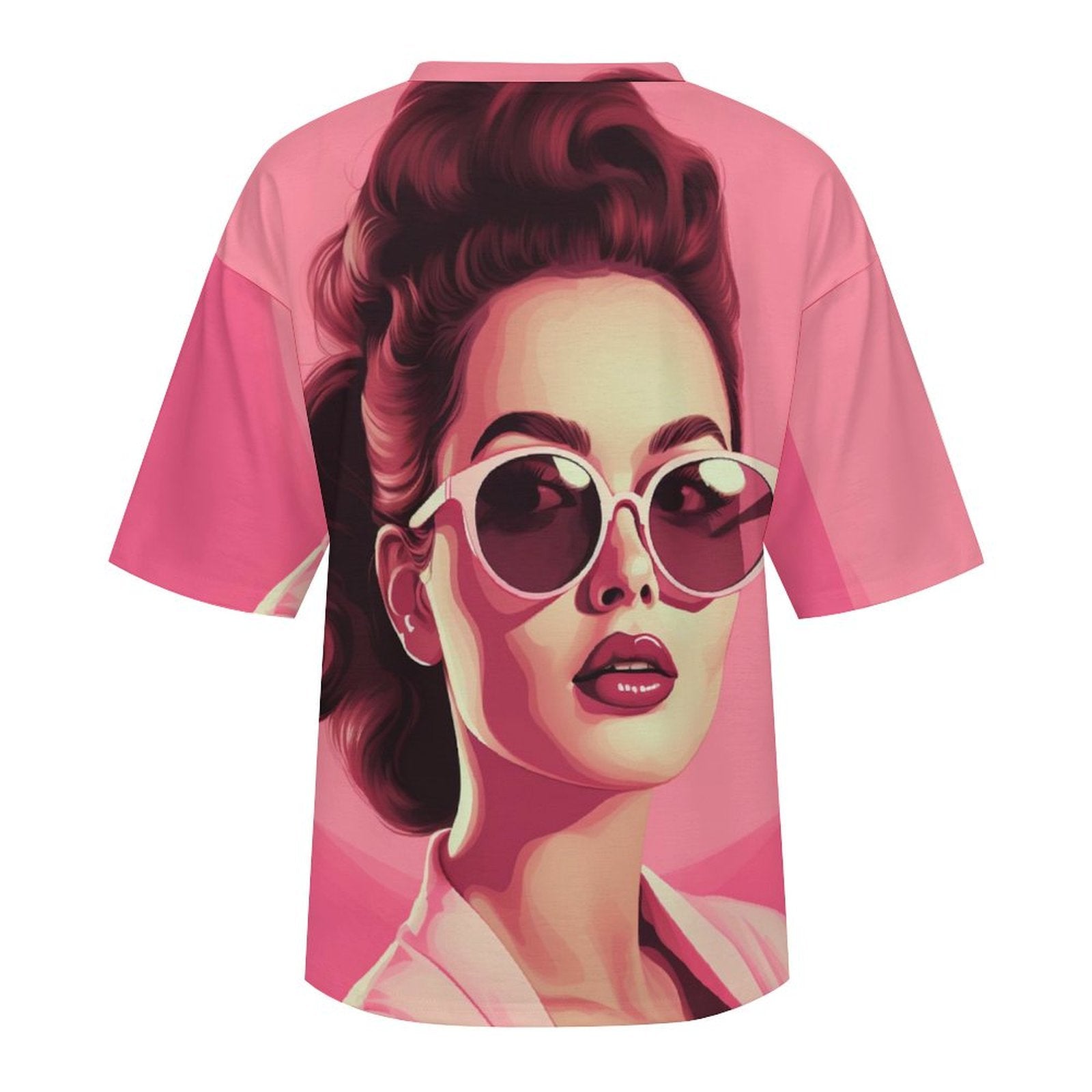 Women's Pop Art Pin up Style Abstract Oversized T-shirt