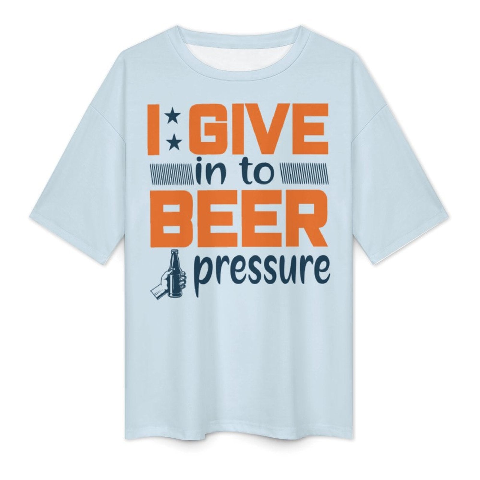 Men's Beer Pressure Typography Oversized T-shirt