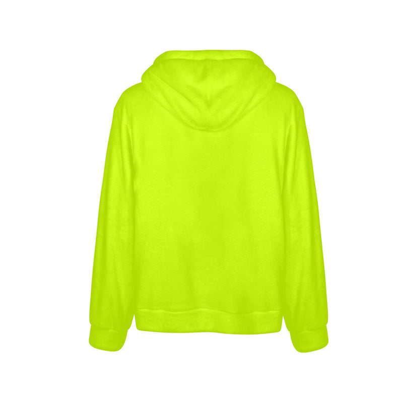 Men's Fluorescent Yellow Solid Flannel Hoodie