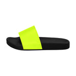 Men's Fluorescent Yellow Solid Slider Sandals