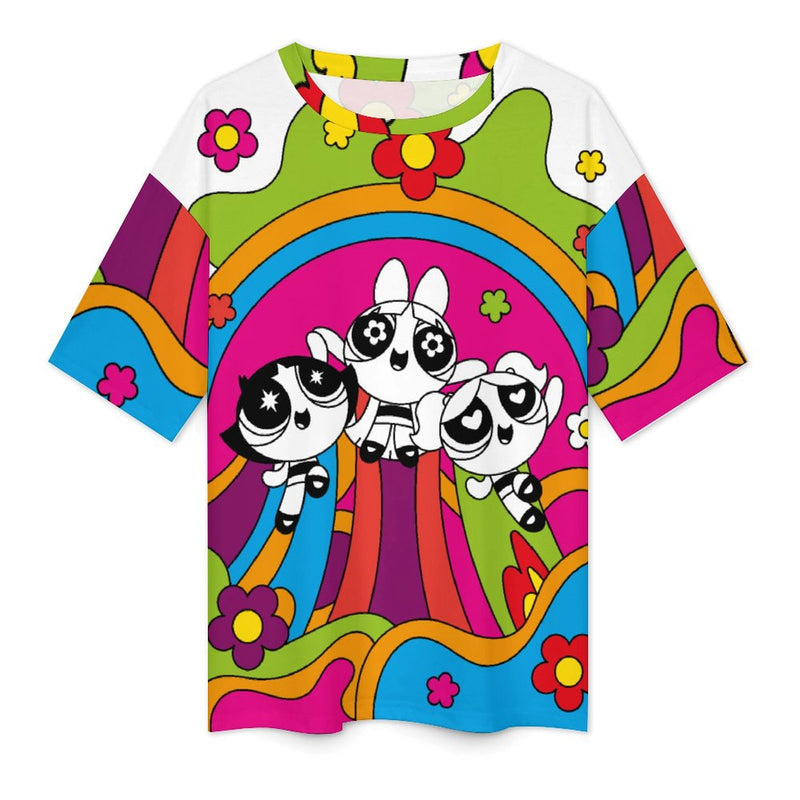 Women's Powerpuff Girls Anime Oversized T-shirt
