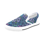 Women's Cosmic Blue Swirl Abstract Slip-on Shoes