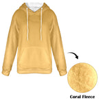 Women's Earth Yellow Solid Flannel Hoodie