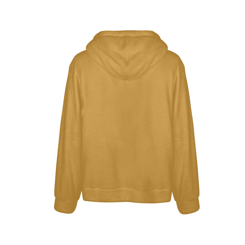 Men's Earth Yellow Solid Flannel Hoodie
