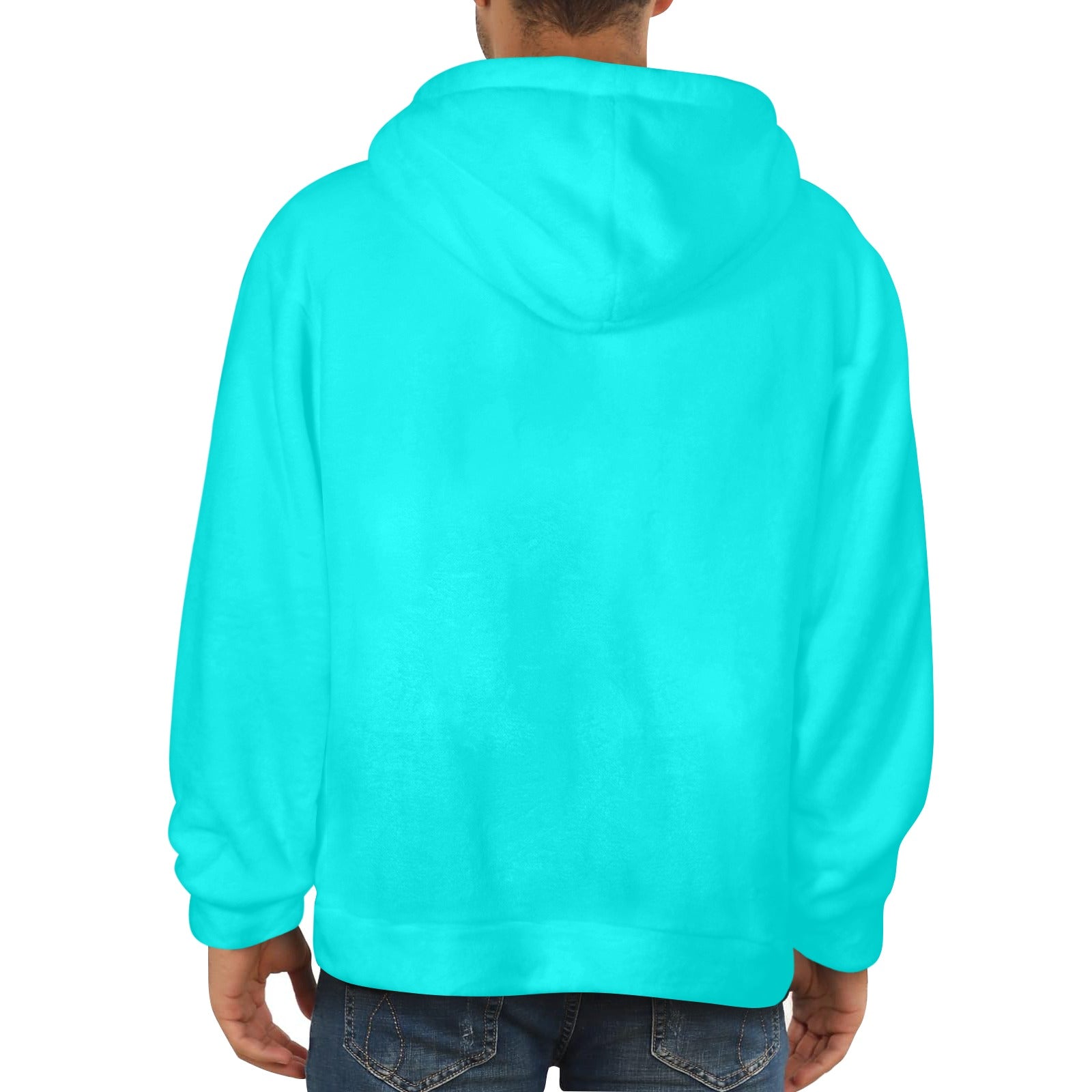Men's Waterspout Blue Solid Flannel Hoodie