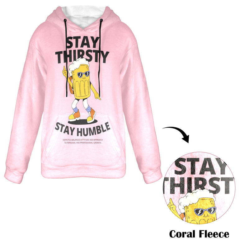 Women's Beer Thirst Abstract Flannel Hoodie