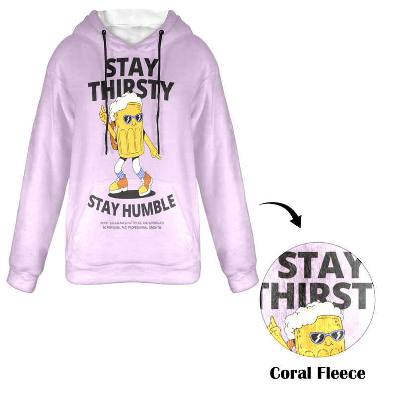 Women's Beer Thirst Abstract Flannel Hoodie