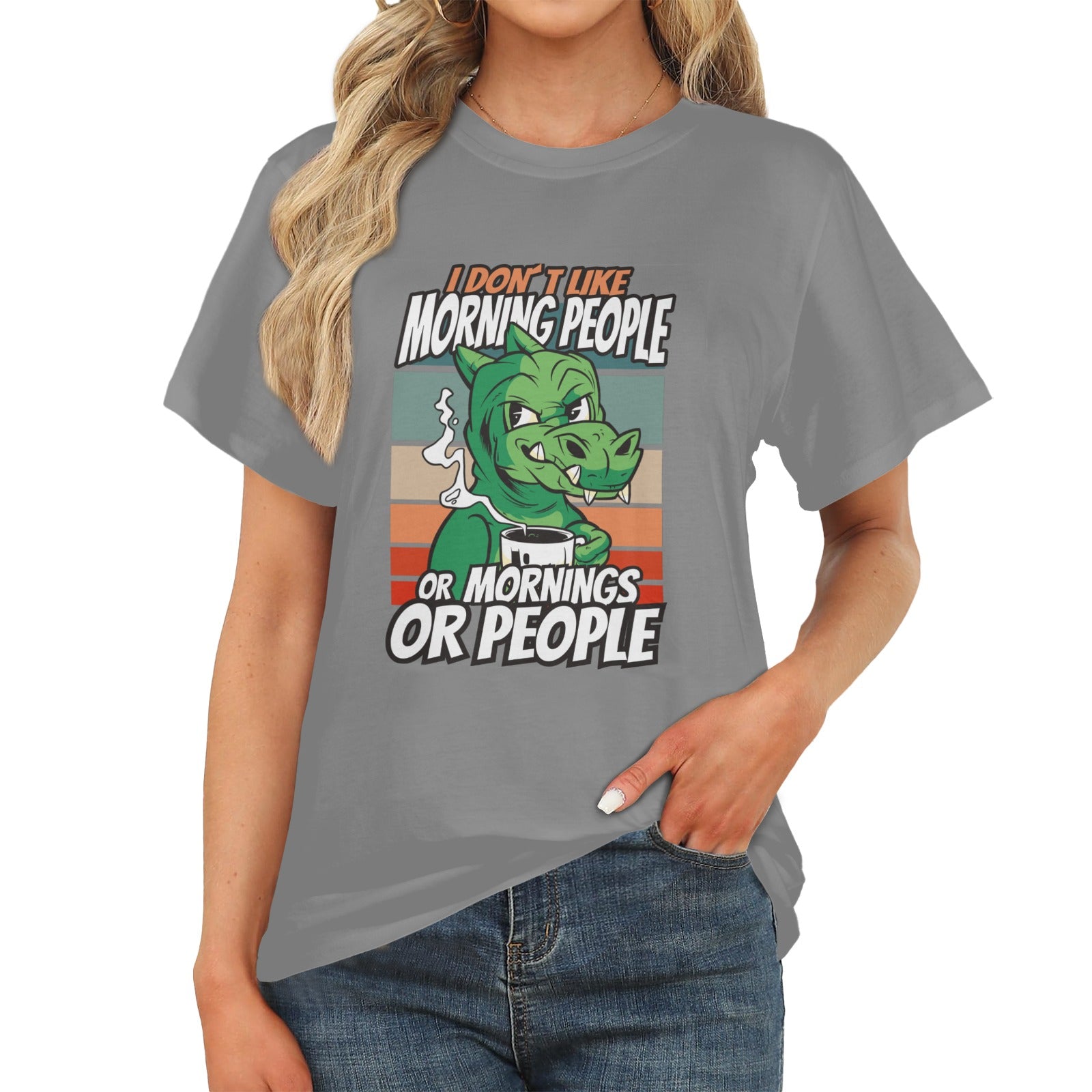 Women's Morning People Abstract Classic Fit T-shirt