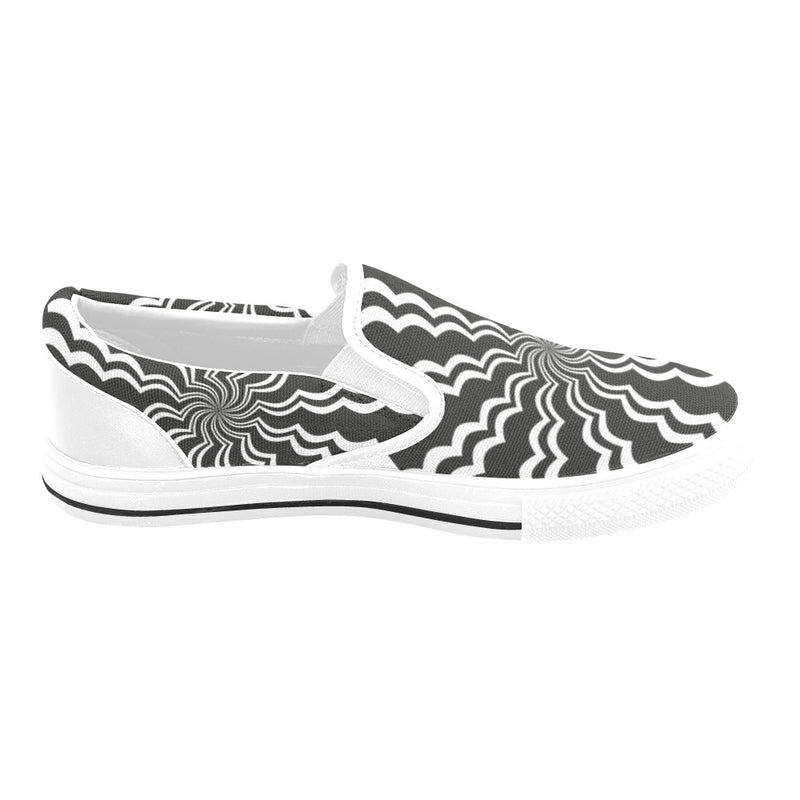 Women's Swirling Grey Vortex Abstract Slip-on Shoes