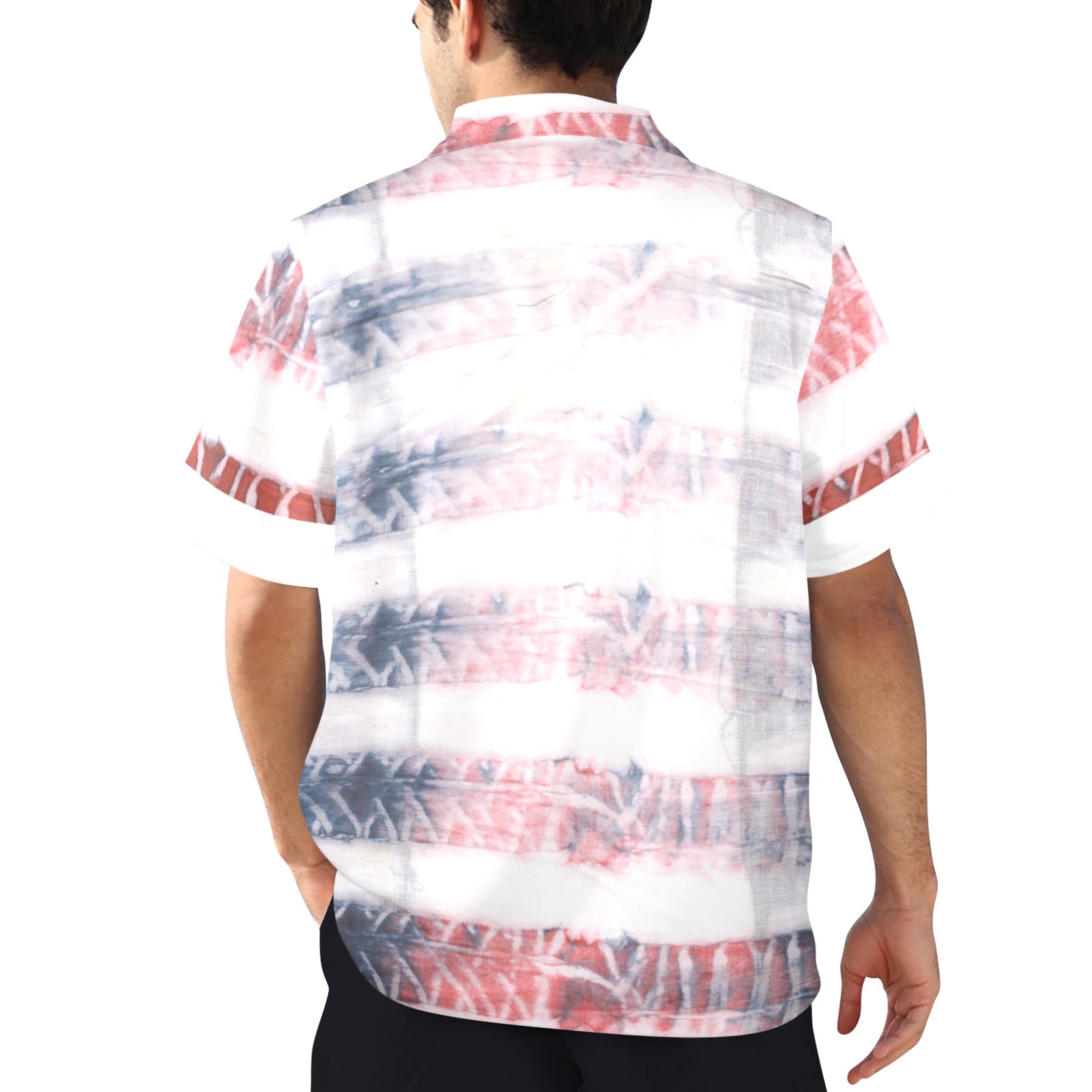 Men's Tribal Tie-Dye Abstract Half Sleeve Shirt