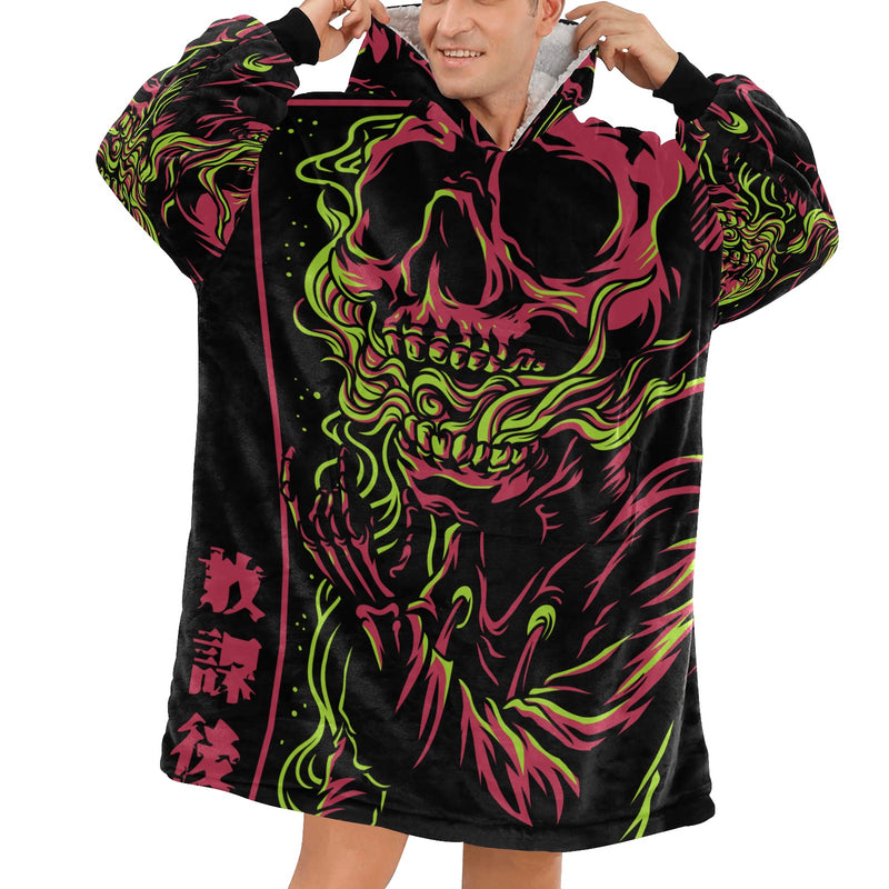 Men's Trippy Skull Blanket Hoodie