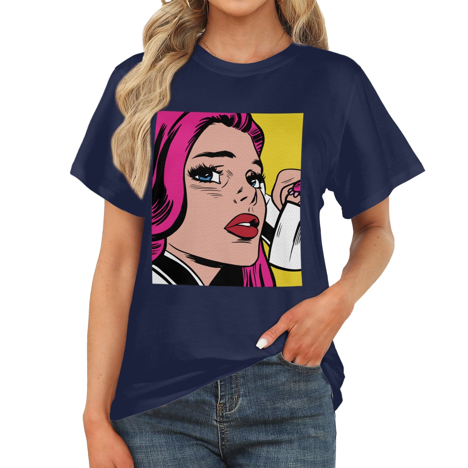 Women's Anime Lady Abstract Classic Fit T-shirt
