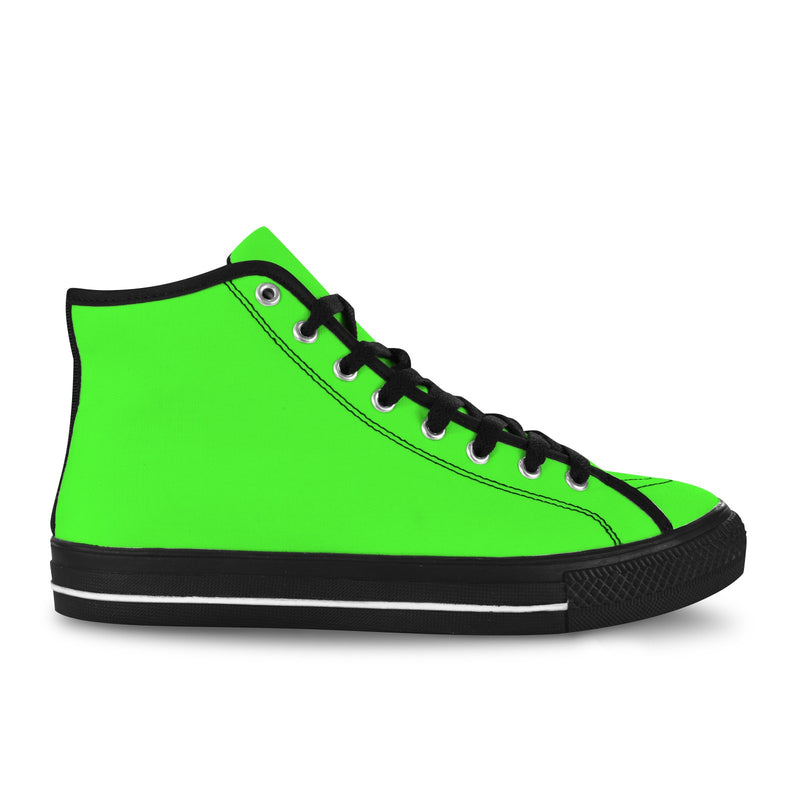 Men's Neon Green Solid High Top Shoes