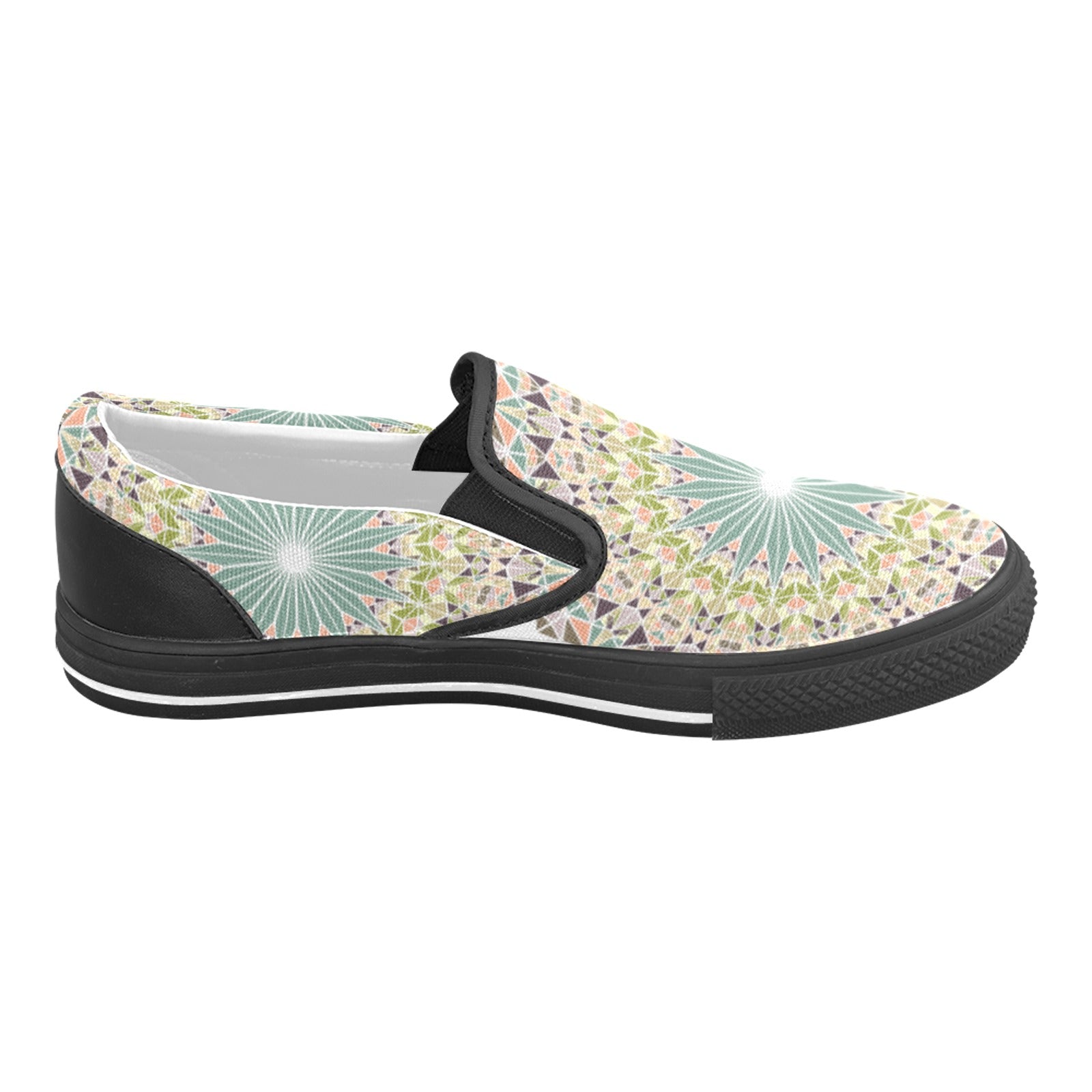 Men's Ethereal Bloom Abstract Slip-on Shoes