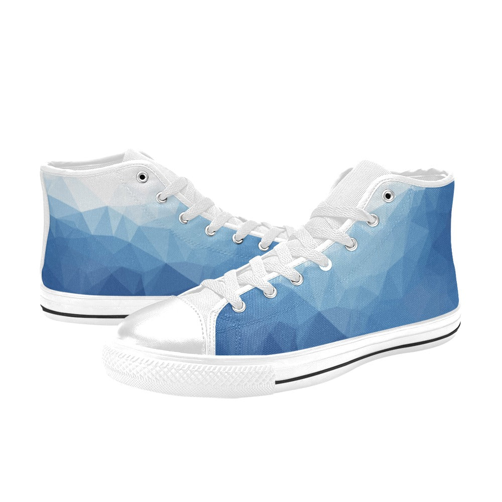 Men's Blue Prism Abstract High Top Shoes