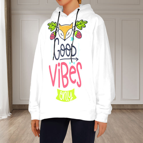 Women's Good Vibes Abstract Flannel Hoodie