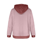 Women's Rosy Brown & Brown Solid Flannel Hoodie