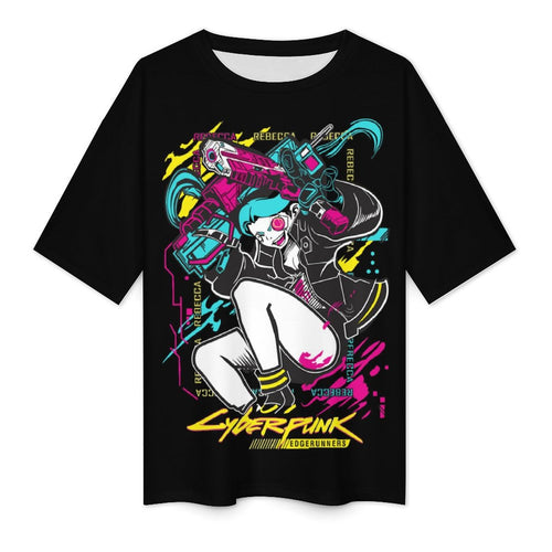 Women's Cyberpunk Edge Runners Anime Oversized T-shirt
