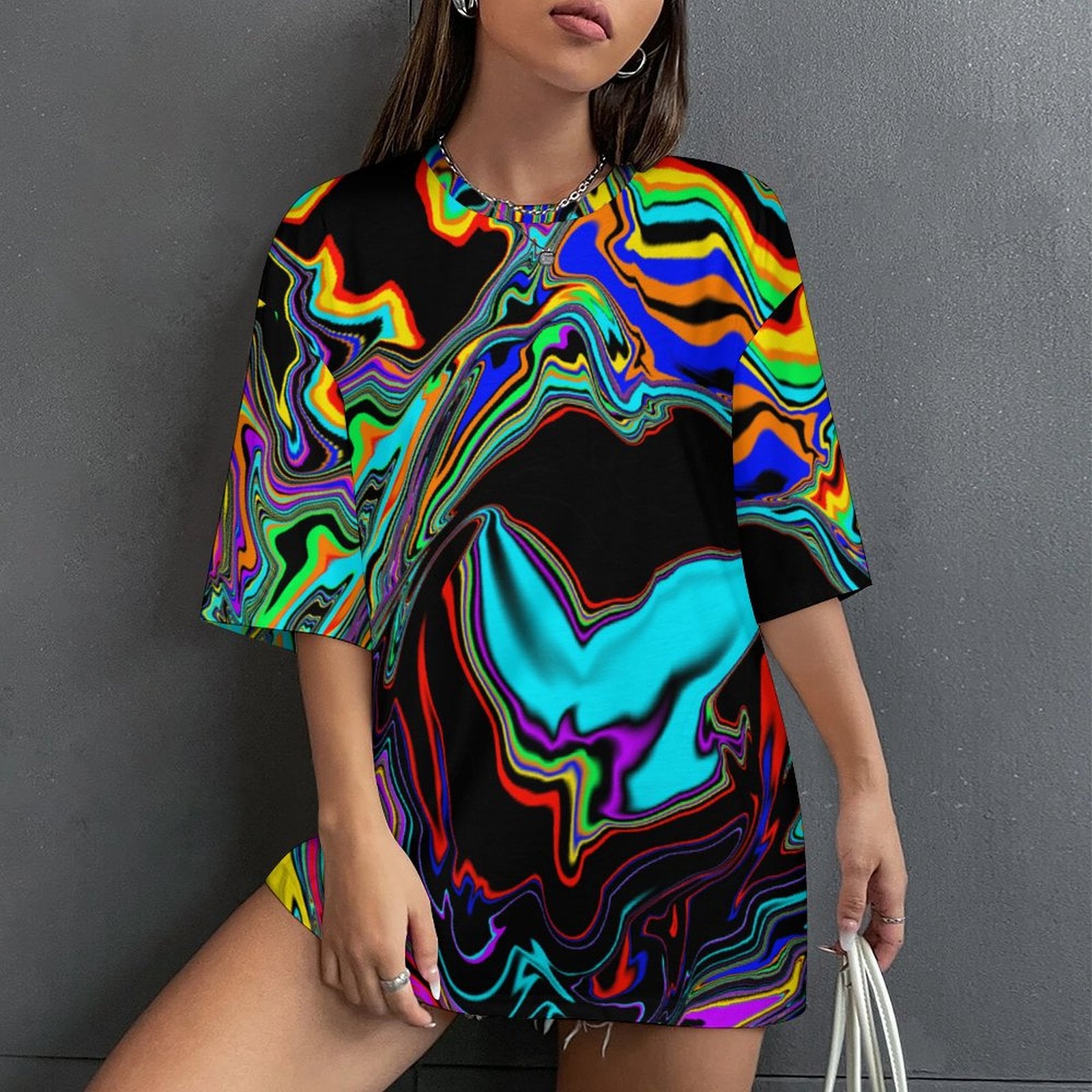 Women's Acid Rain Psychedelic Acid & Punk Oversized T-shirt
