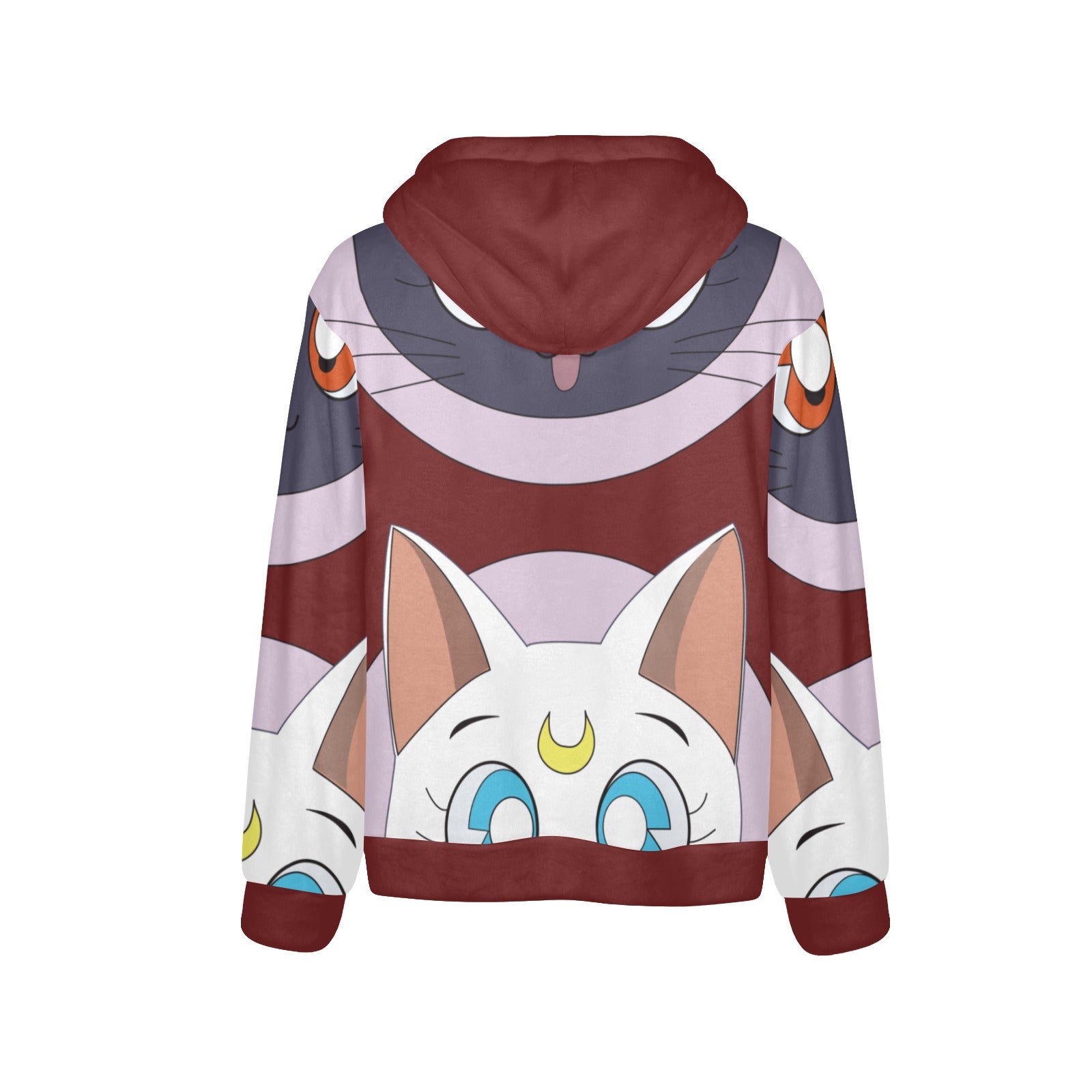 Men's Sailor Moon Cat Anime Flannel Hoodie