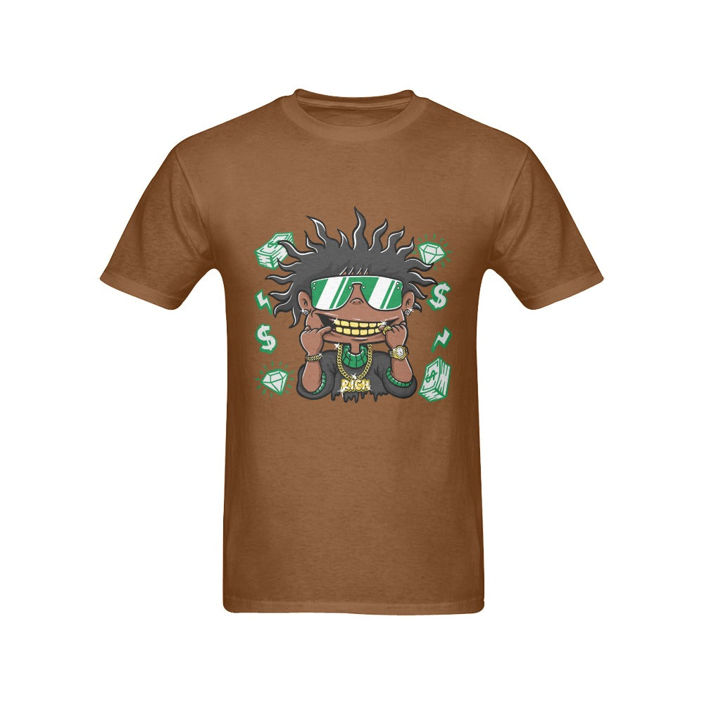 Men's Rich Black Guy Streetwear Classic Fit T-shirt