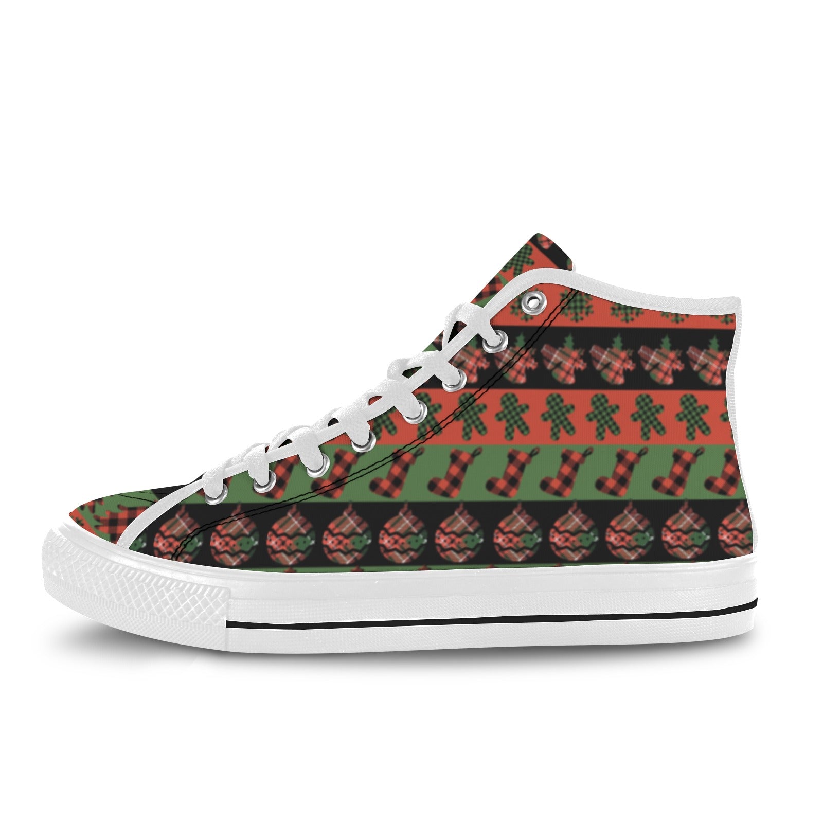 Women's Christmas Stripped Abstract High Top Shoes