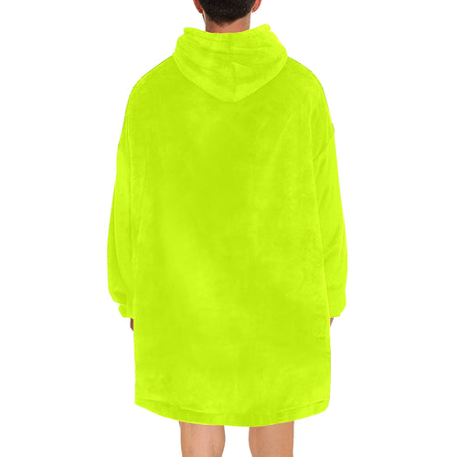 Men's Fluorescent Yellow Solid Blanket Hoodie