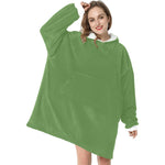 Women's Camouflage Green Solid Blanket Hoodie