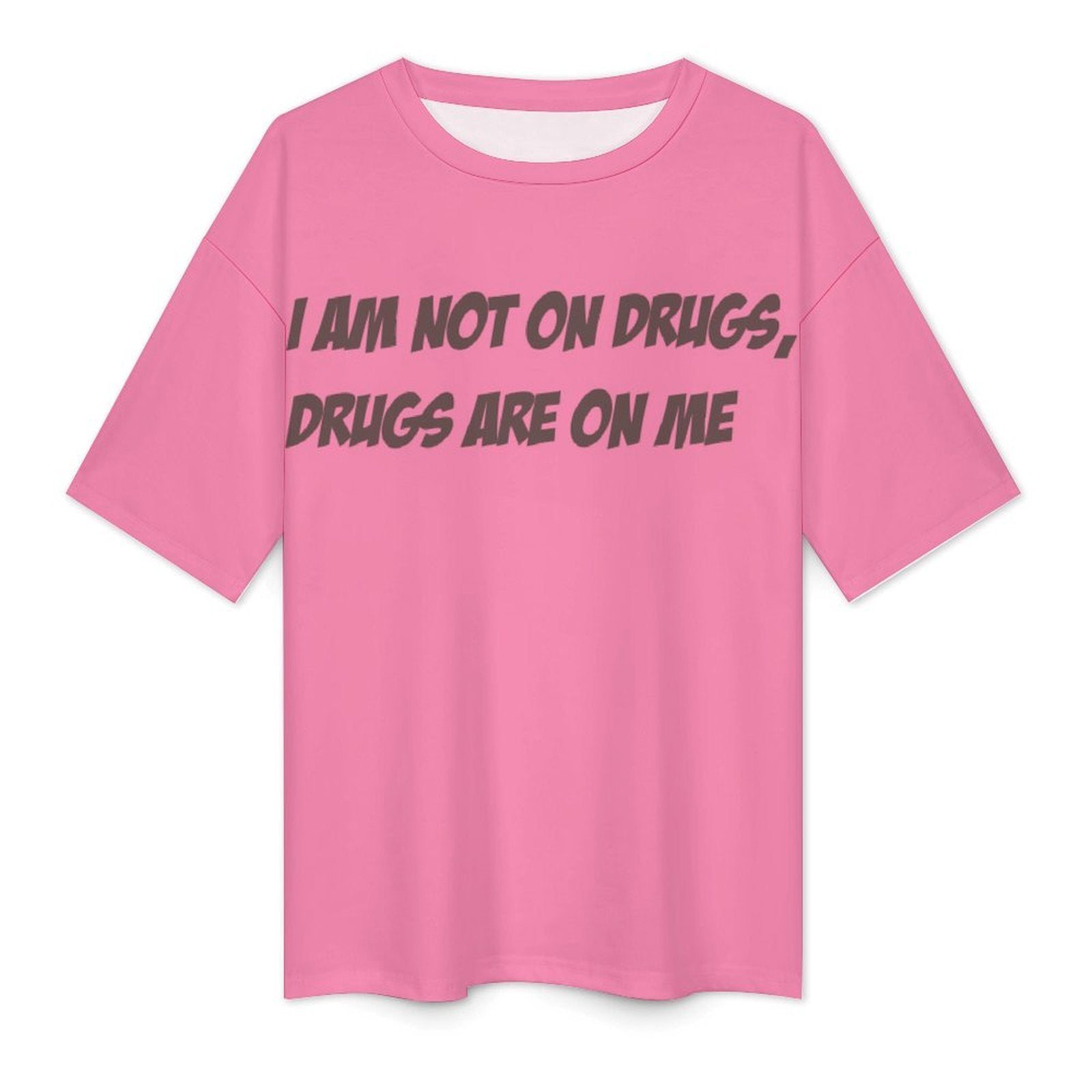 Men's Drugs on Me Typography Oversized T-shirt