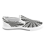 Men's Swirling Grey Vortex Abstract Slip-on Shoes