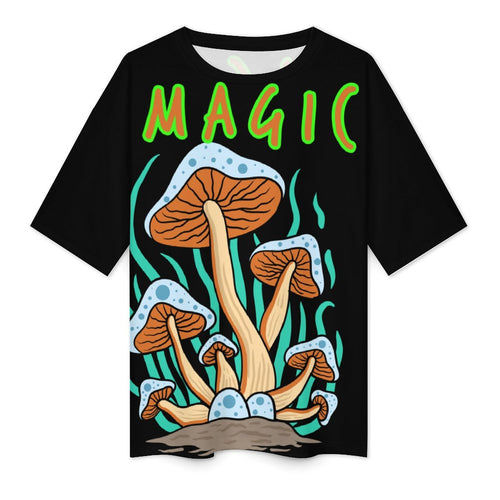 Women's Psychedelic Magic Mushrooms Acid & Punk Oversized T-shirt