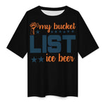 Women's My Bucket List Typography Oversized T-shirt