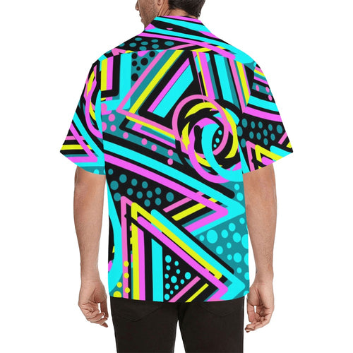 Men's Colorful Pattern Abstract Half Sleeve Shirt