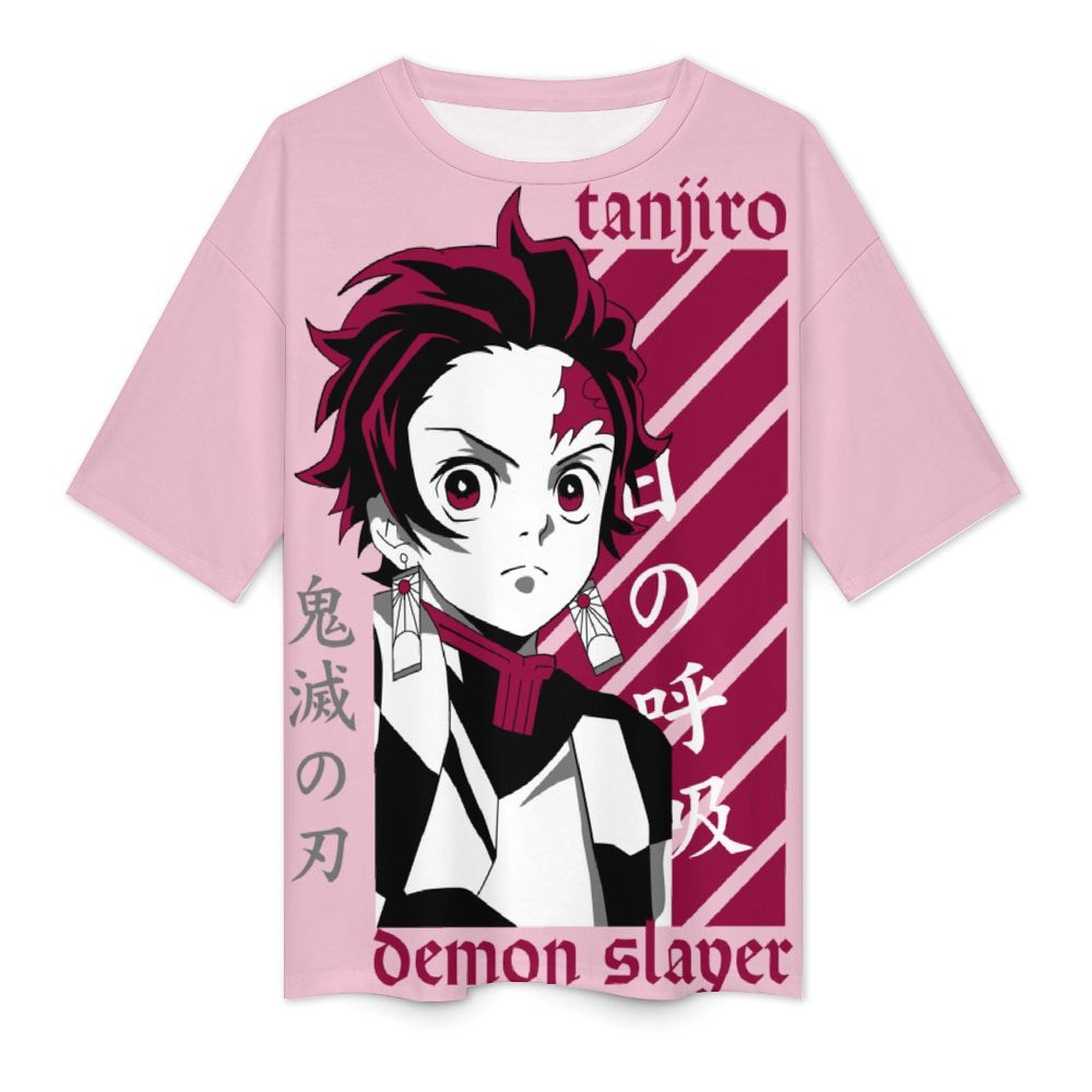 Men's Tanjiro Potrait Demon Slayer Anime Oversized T-shirt