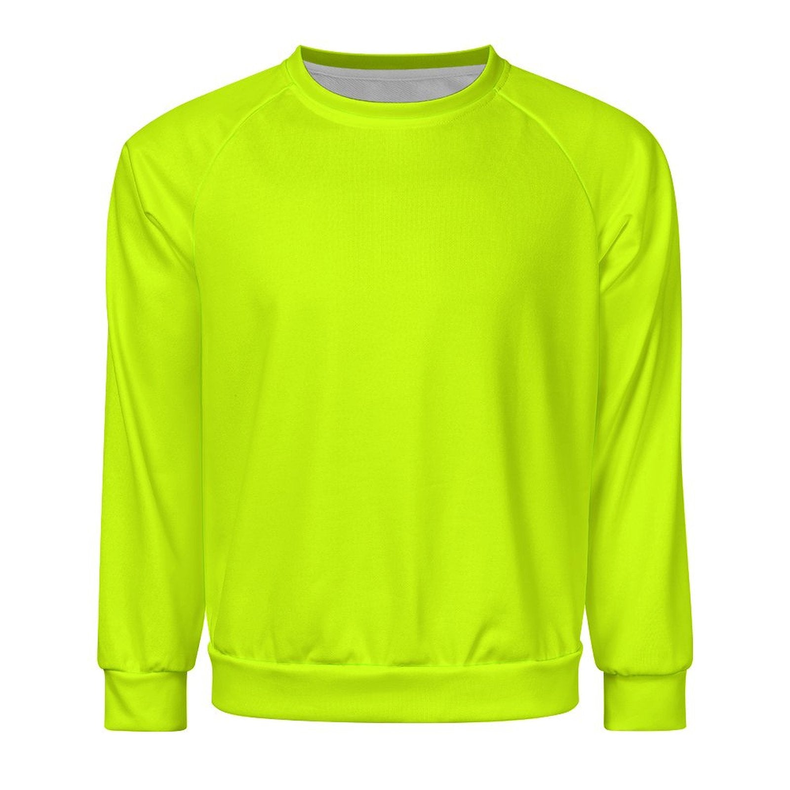 Men's Fluorescent Yellow Solid Sweatshirt