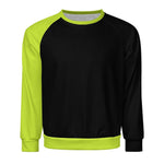 Men's Black & Fluorescent Yellow Solid Sweatshirt