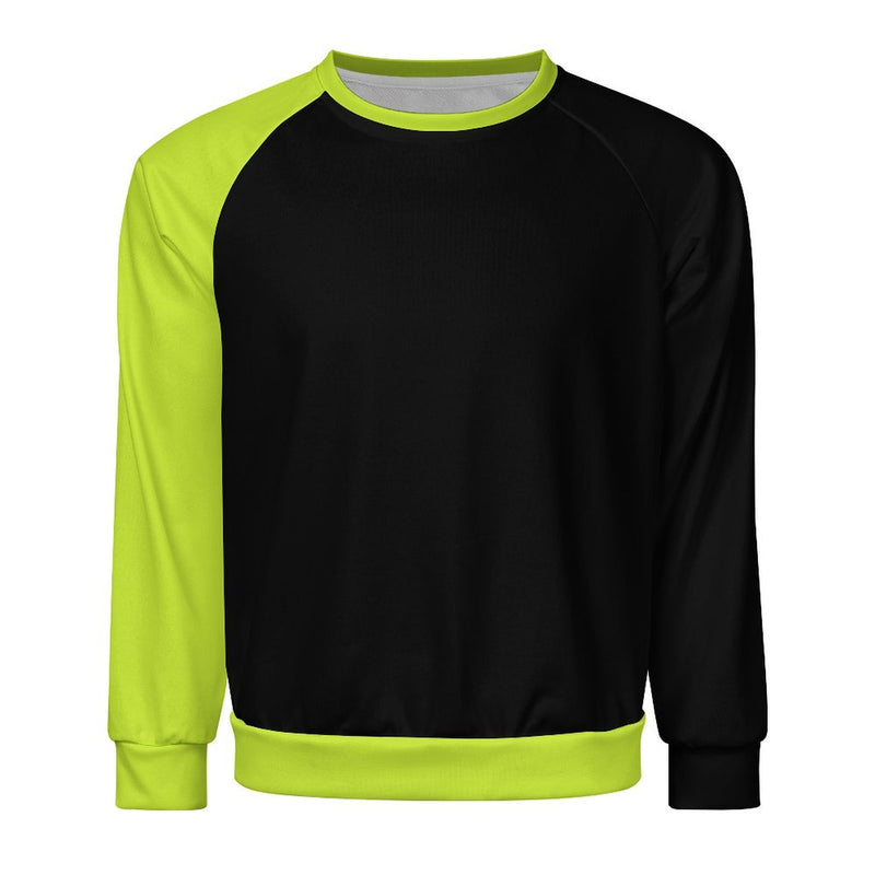 Men's Black & Fluorescent Yellow Solid Sweatshirt