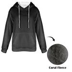Women's Black Solid Flannel Hoodie