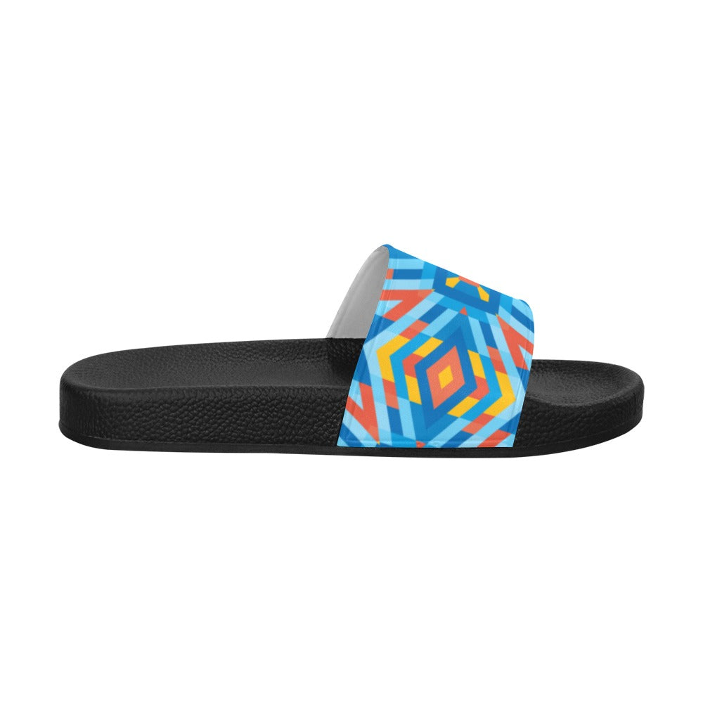 Women's Tribal Diamond Abstract Slider Sandals
