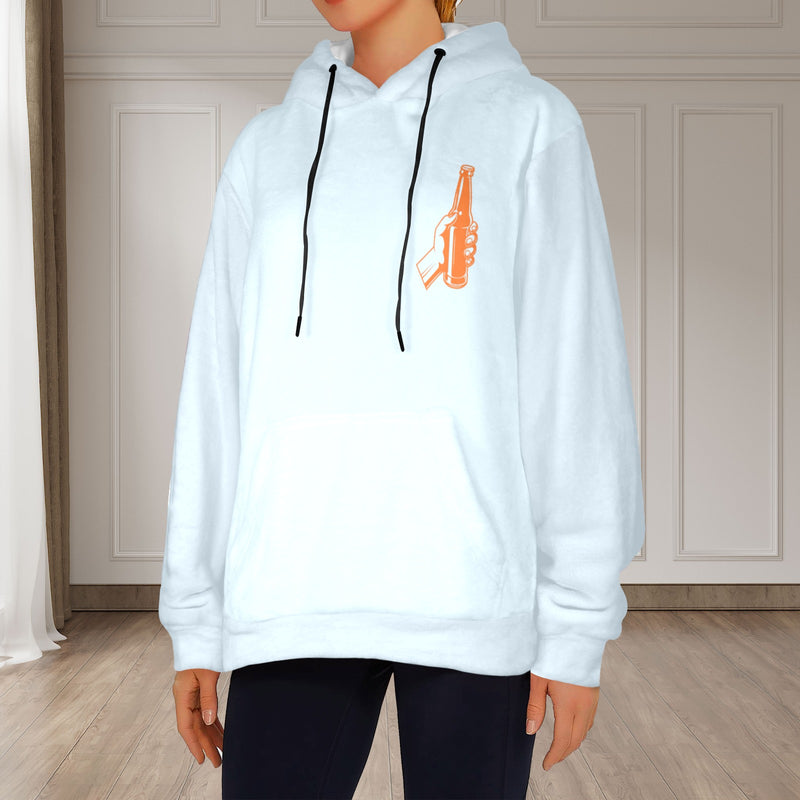 Women's Beer Never Broke My Heart Typography Flannel Hoodie