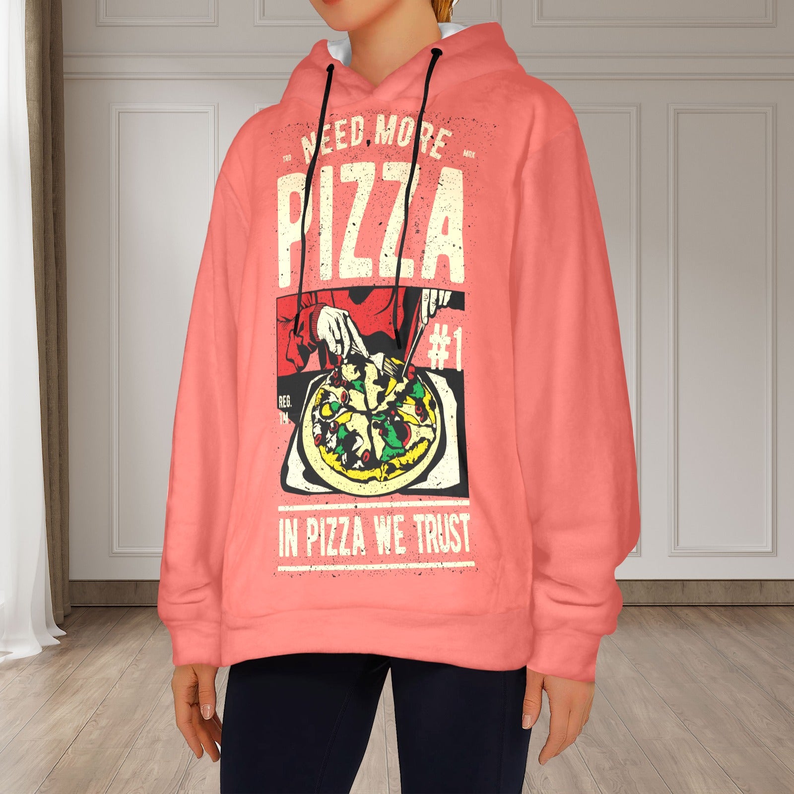 Women's Pizza Fan Abstract Flannel Hoodie