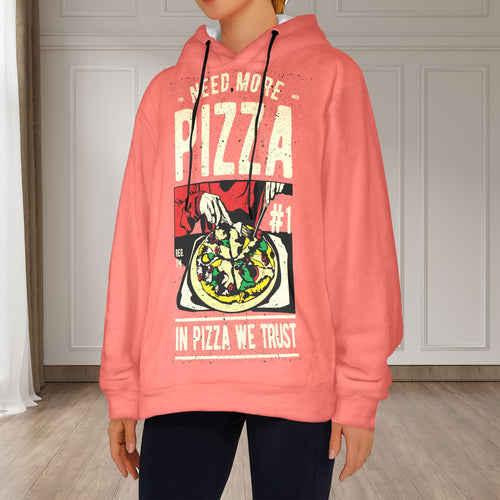 Women's Pizza Fan Abstract Flannel Hoodie