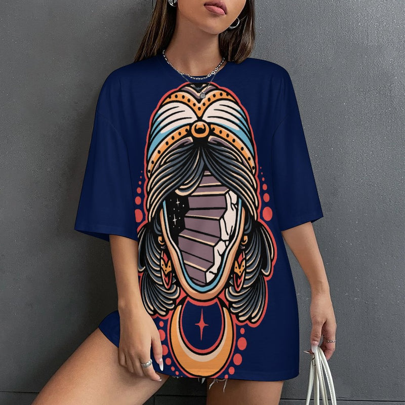 Women's Void Face Acid & Punk Oversized T-shirt