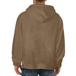 Men's Pastel Brown Solid Flannel Hoodie