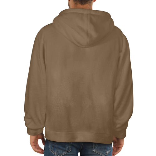 Men's Pastel Brown Solid Flannel Hoodie