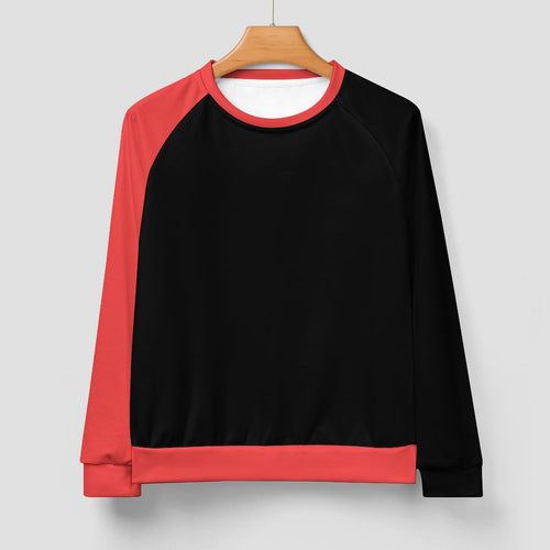 Men's Black & Carmine Red Solid Sweatshirt
